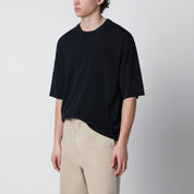 Roberto Collina Navy blue cotton knit T-shirt