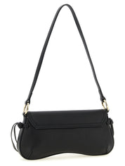 Twin Set Leather Shoulder Bag — Black, W25×H13cm
