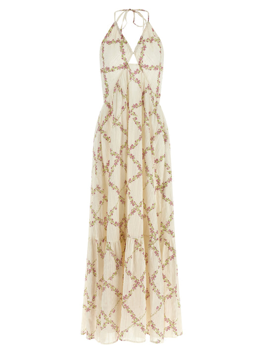 Twin Set Floral Printed Dress - Sleeveless Midi, White