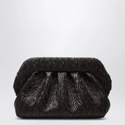 THEMOIRè Bios embossed vegan leather clutch in brown