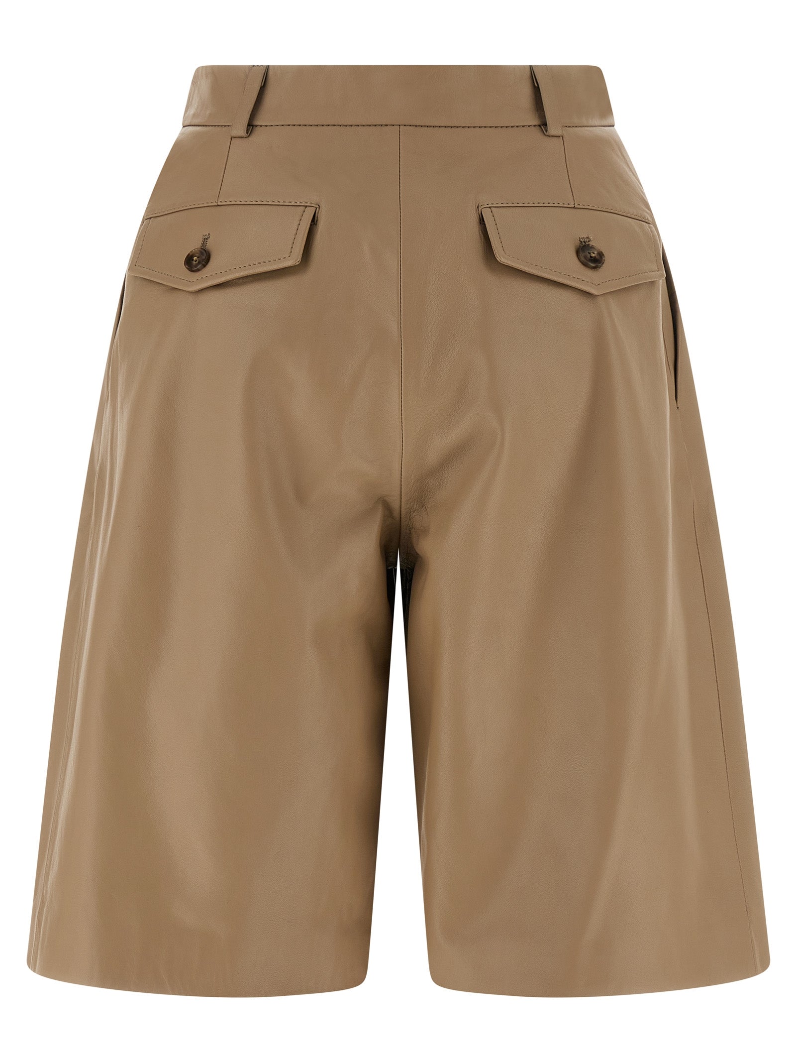 Yves Salomon Beige Tassel Bermuda Shorts — Short Trousers