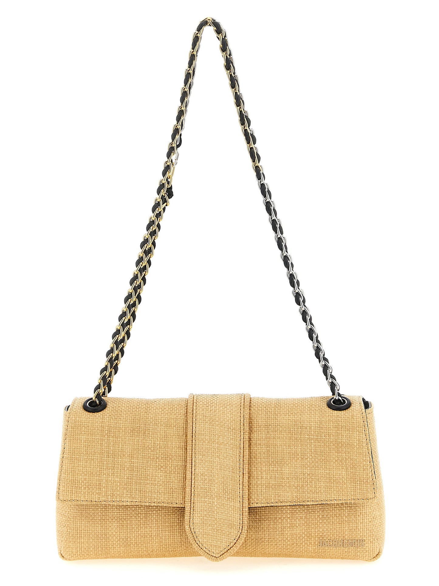 Jacquemus Le Bambino Chaîne Shoulder Bag — Beige Raffia