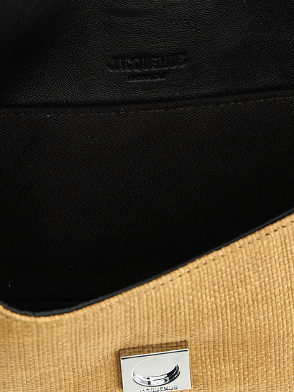 Jacquemus Le Bambino Chaîne Shoulder Bag — Beige Raffia