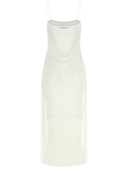 Jacquemus La Robe Maille Plumetis Dress — White Midi
