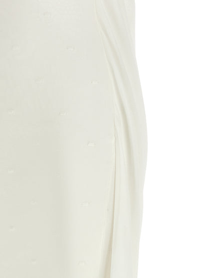 Jacquemus La Robe Maille Plumetis Dress — White Midi