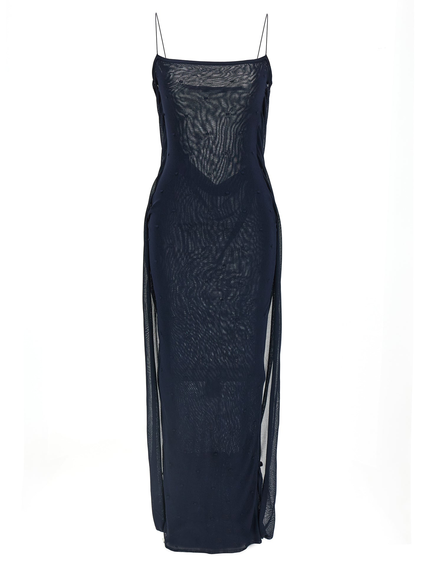 Jacquemus La Robe Maille Plumetis Dress — Blue Dress