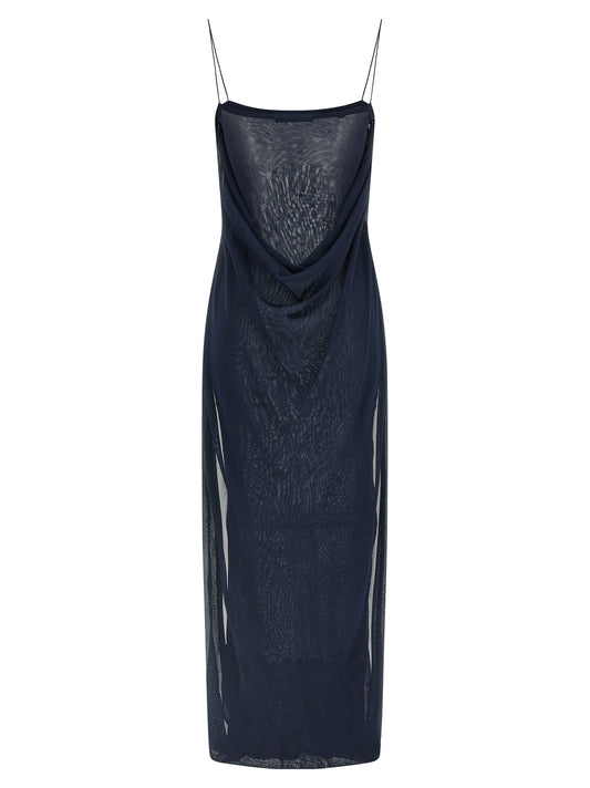 Jacquemus La Robe Maille Plumetis Dress — Blue Dress