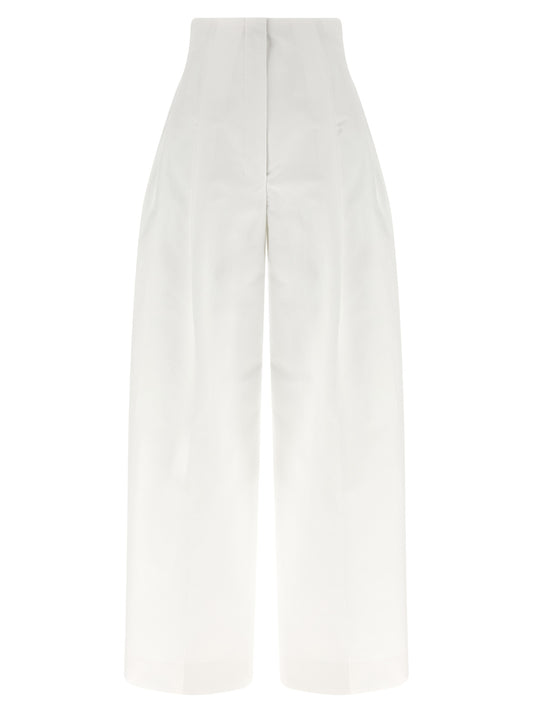 Jacquemus Le Pantalon Souro Trousers — White, High Waist