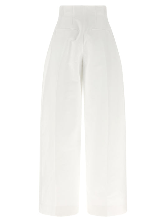 Jacquemus Le Pantalon Souro Trousers — White, High Waist