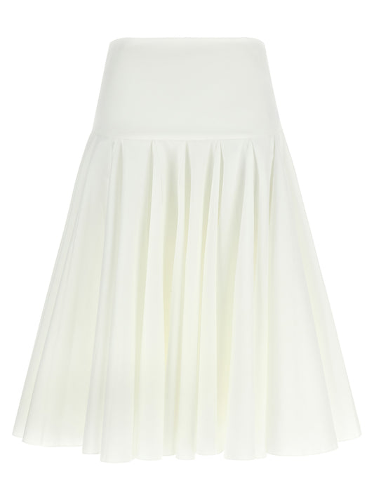 Jacquemus Le Jupon Midi Skirt — White Cotton Poplin