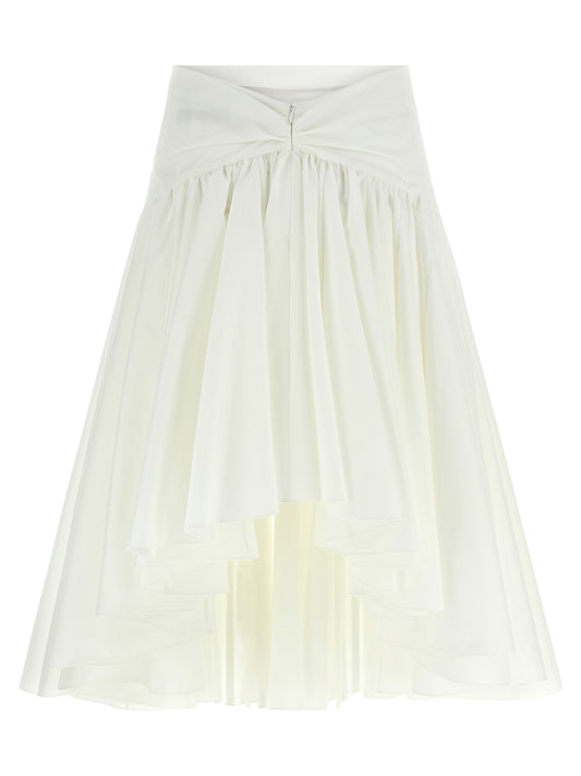 Jacquemus Le Jupon Midi Skirt — White Cotton Poplin
