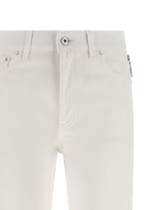Paco Rabanne Zip Jeans — Women's White Denim, Mid Waist
