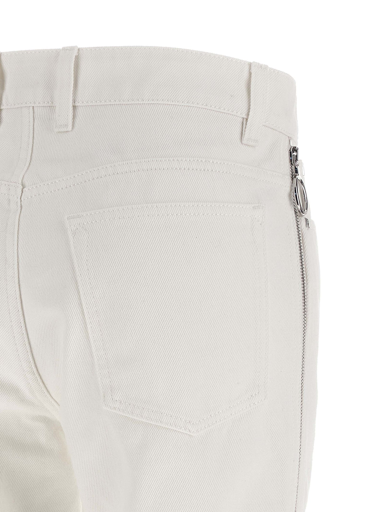 Paco Rabanne Zip Jeans — Women's White Denim, Mid Waist