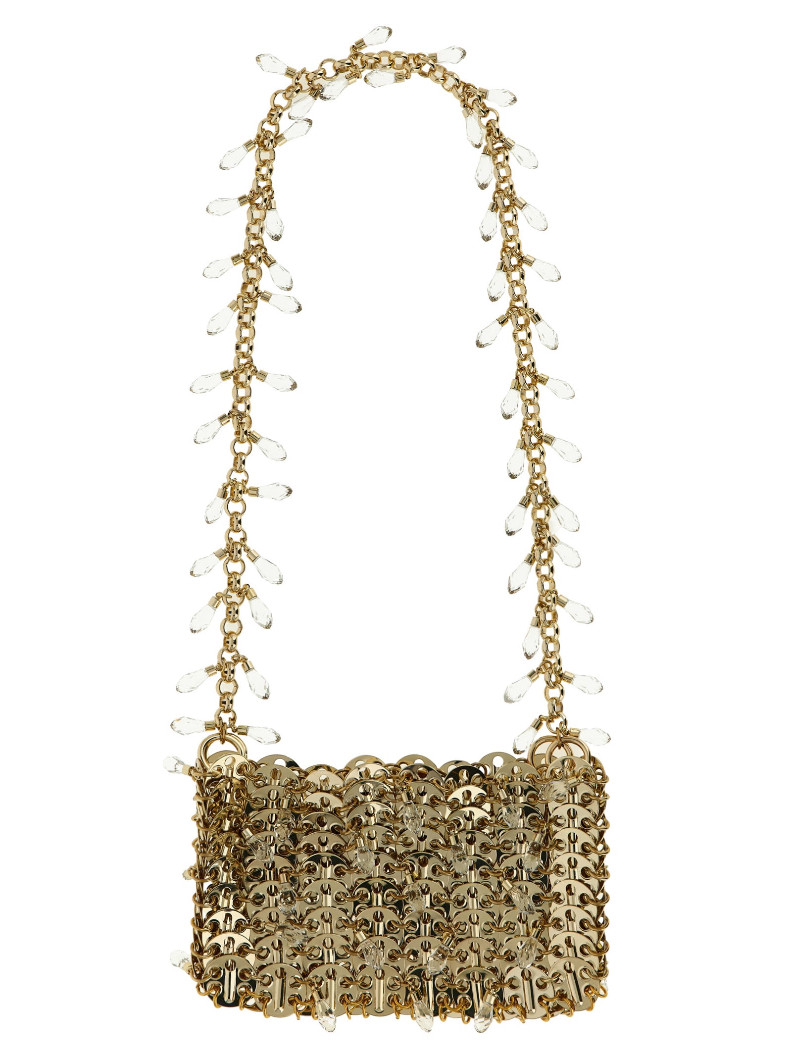 Paco Rabanne 1969 Nano Crystal Shoulder Bag — Gold