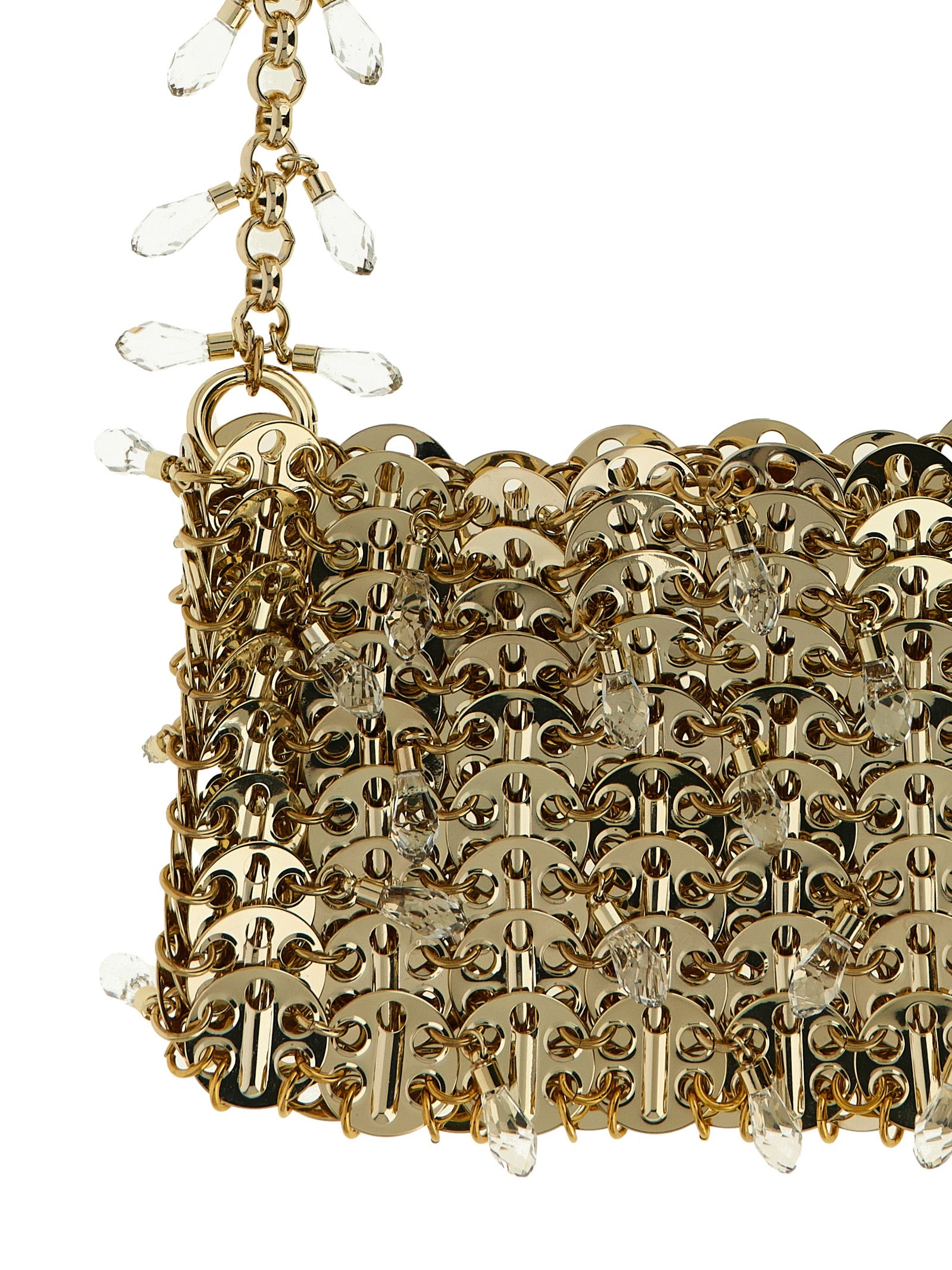Paco Rabanne 1969 Nano Crystal Shoulder Bag — Gold