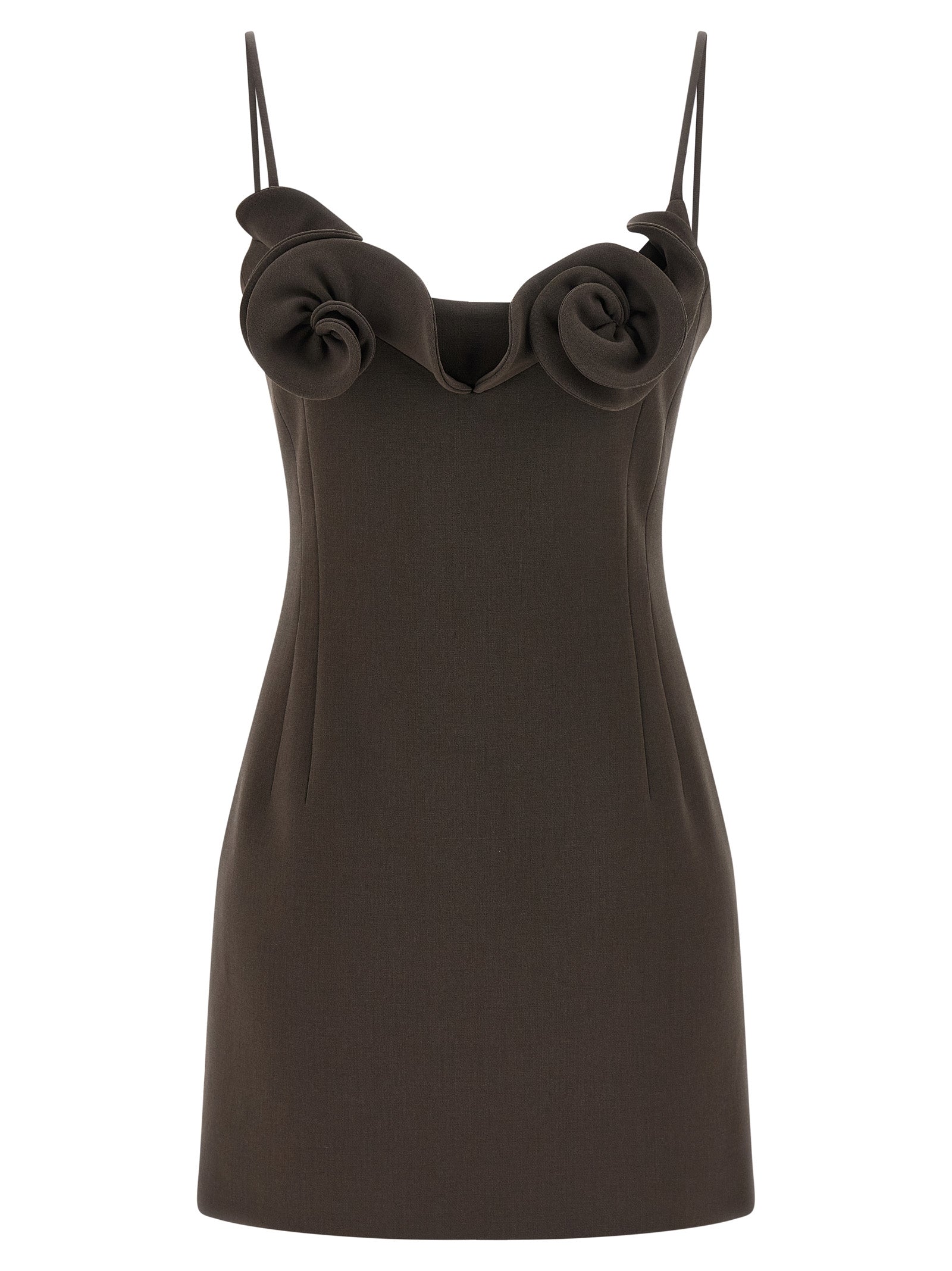 Magda Butrym Mini Dress 38 — Brown Wool Blend
