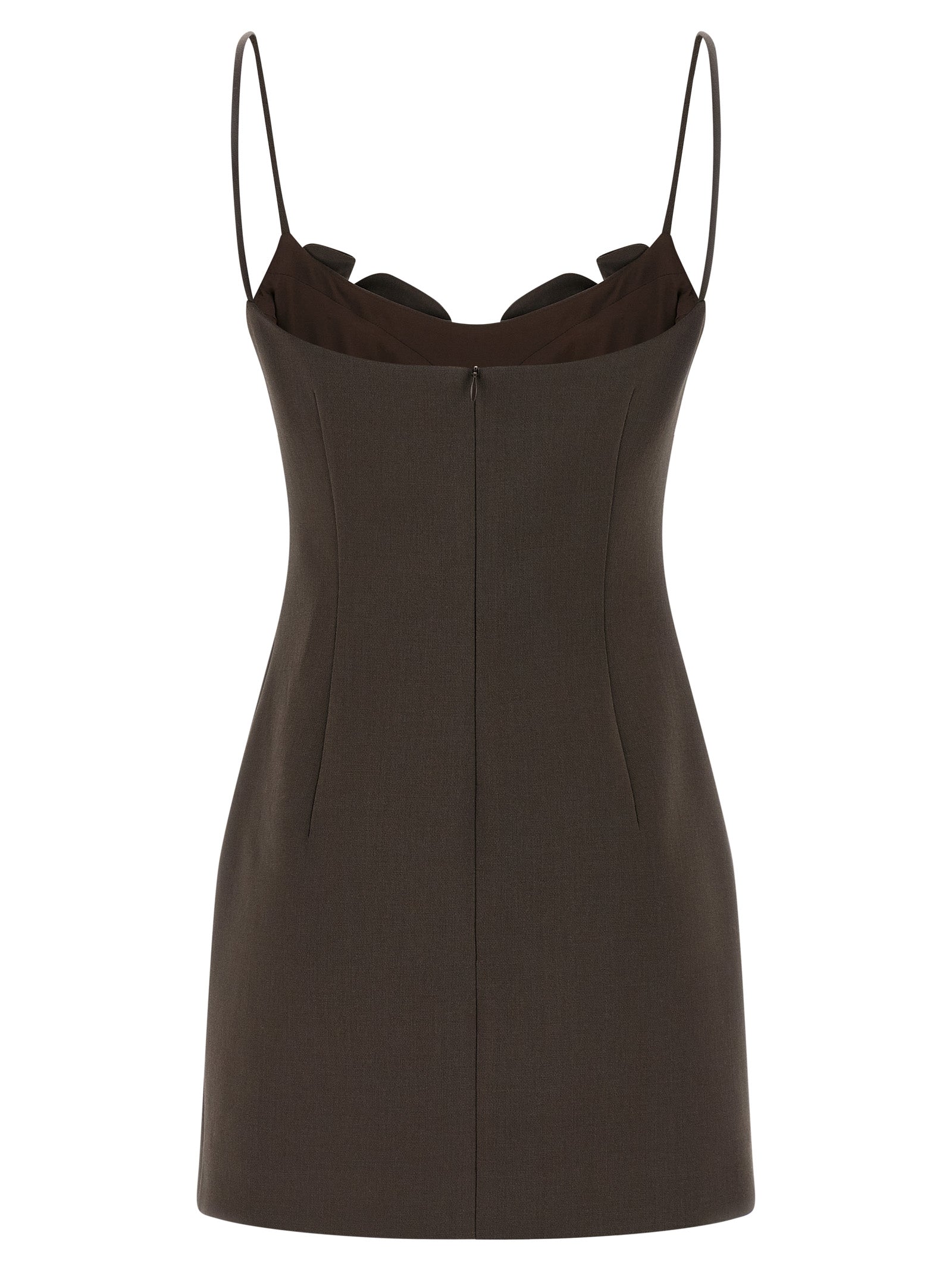 Magda Butrym Mini Dress 38 — Brown Wool Blend