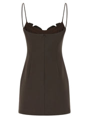 Magda Butrym Mini Dress 38 — Brown Wool Blend