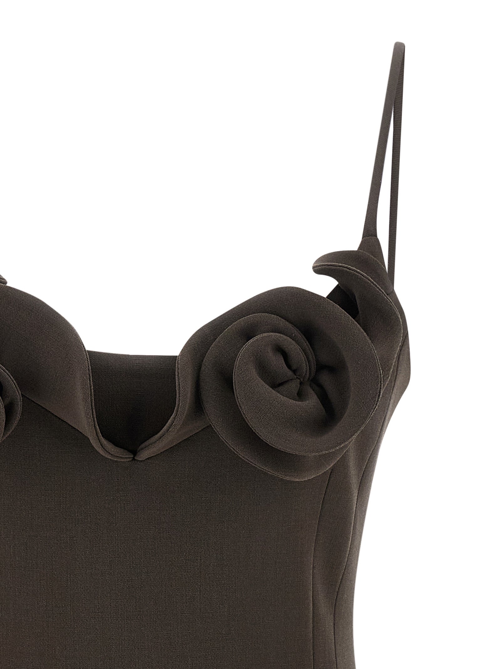 Magda Butrym Mini Dress 38 — Brown Wool Blend