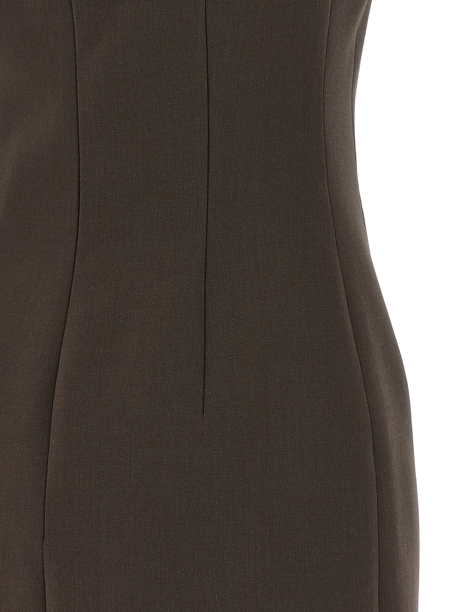 Magda Butrym Mini Dress 38 — Brown Wool Blend