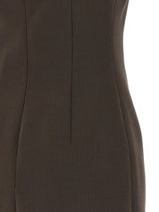 Magda Butrym Mini Dress 38 — Brown Wool Blend