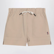 Moncler Grenoble Beige shorts with logo patch