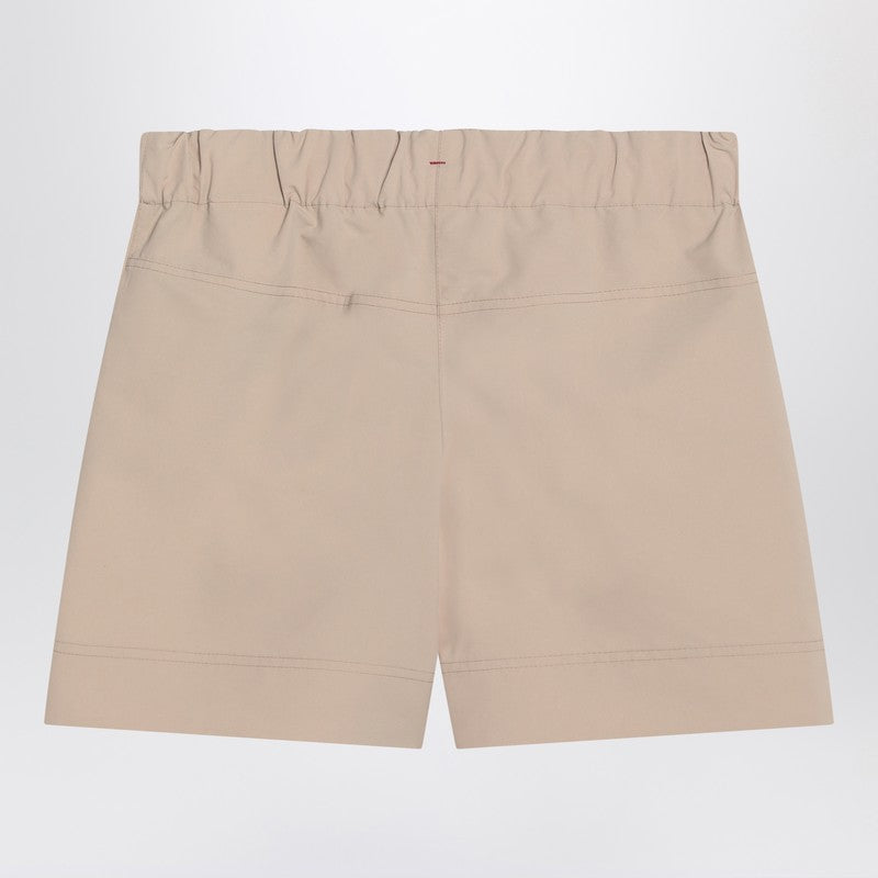 Moncler Grenoble Beige shorts with logo patch