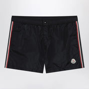 Moncler Black swim shorts with logo patch