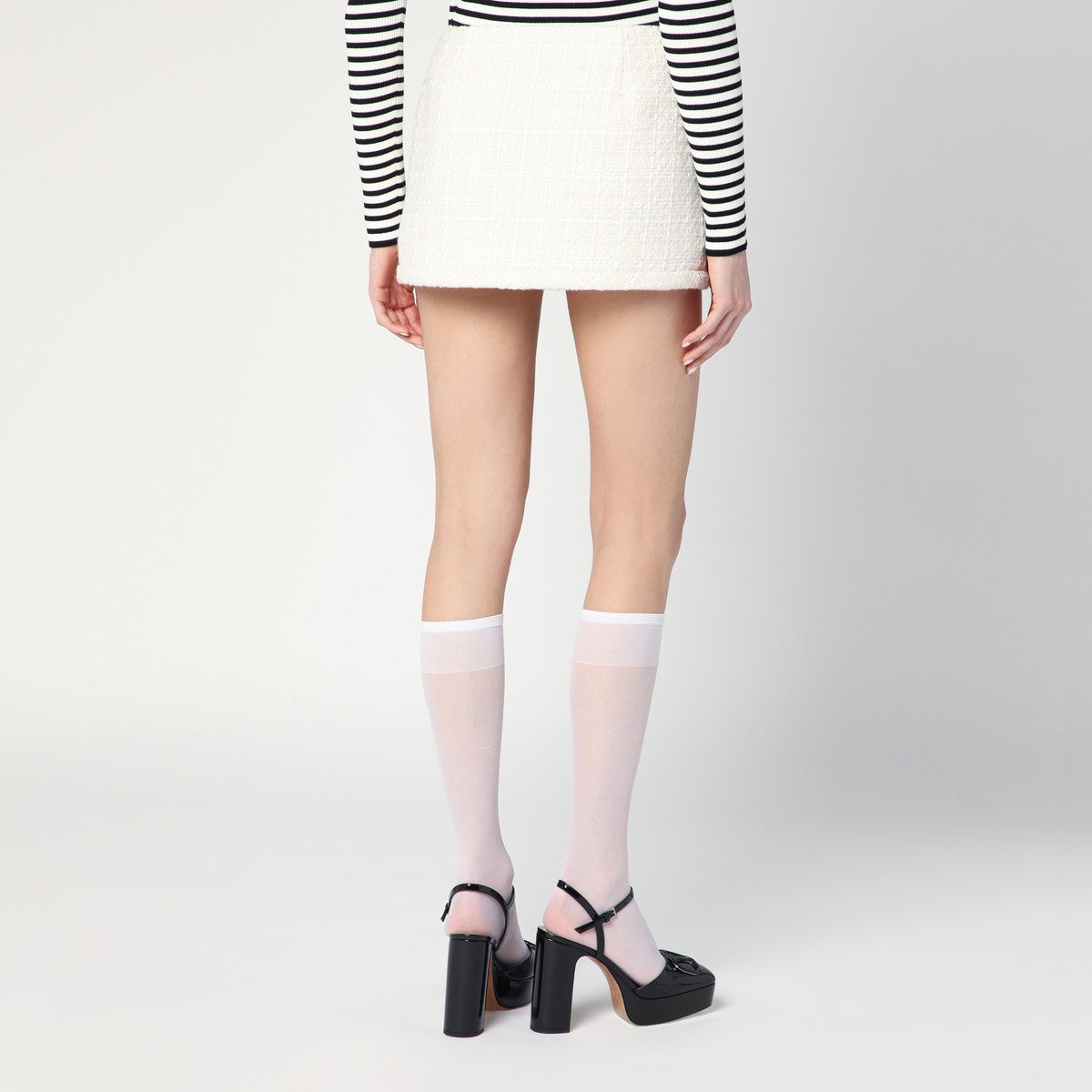 Marc Jacobs Ivory textured tweed mini skirt