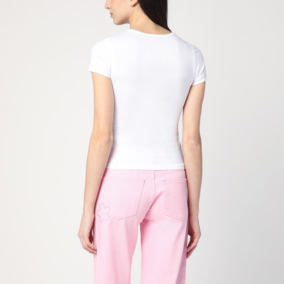 Marc Jacobs White T-shirt with logo and micro crystals