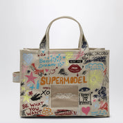 Marc Jacobs The Tote Bag medium beige with punk lettering
