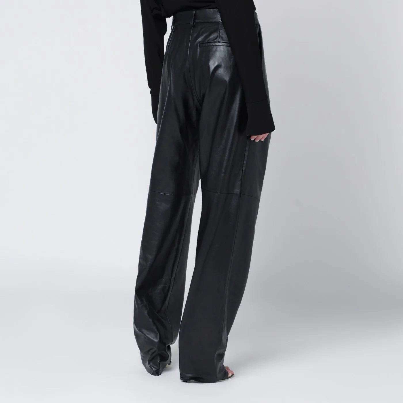 Francesco Murano Black Faux Leather Trousers — Women’s