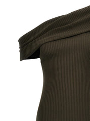 Courreges Twist Rib Knit Long Dress