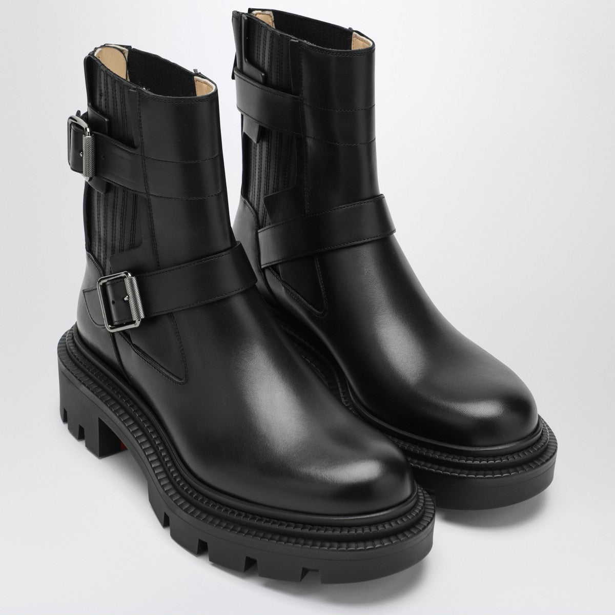 Christian Louboutin Black leather biker boots