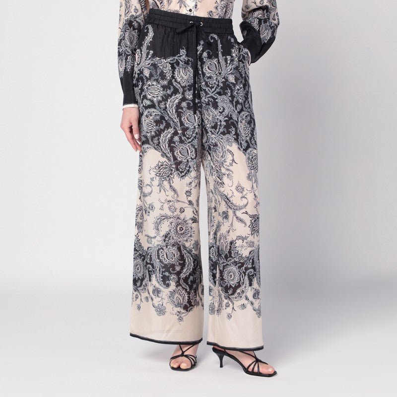 Zimmermann Rhiannon trousers in cream silk print