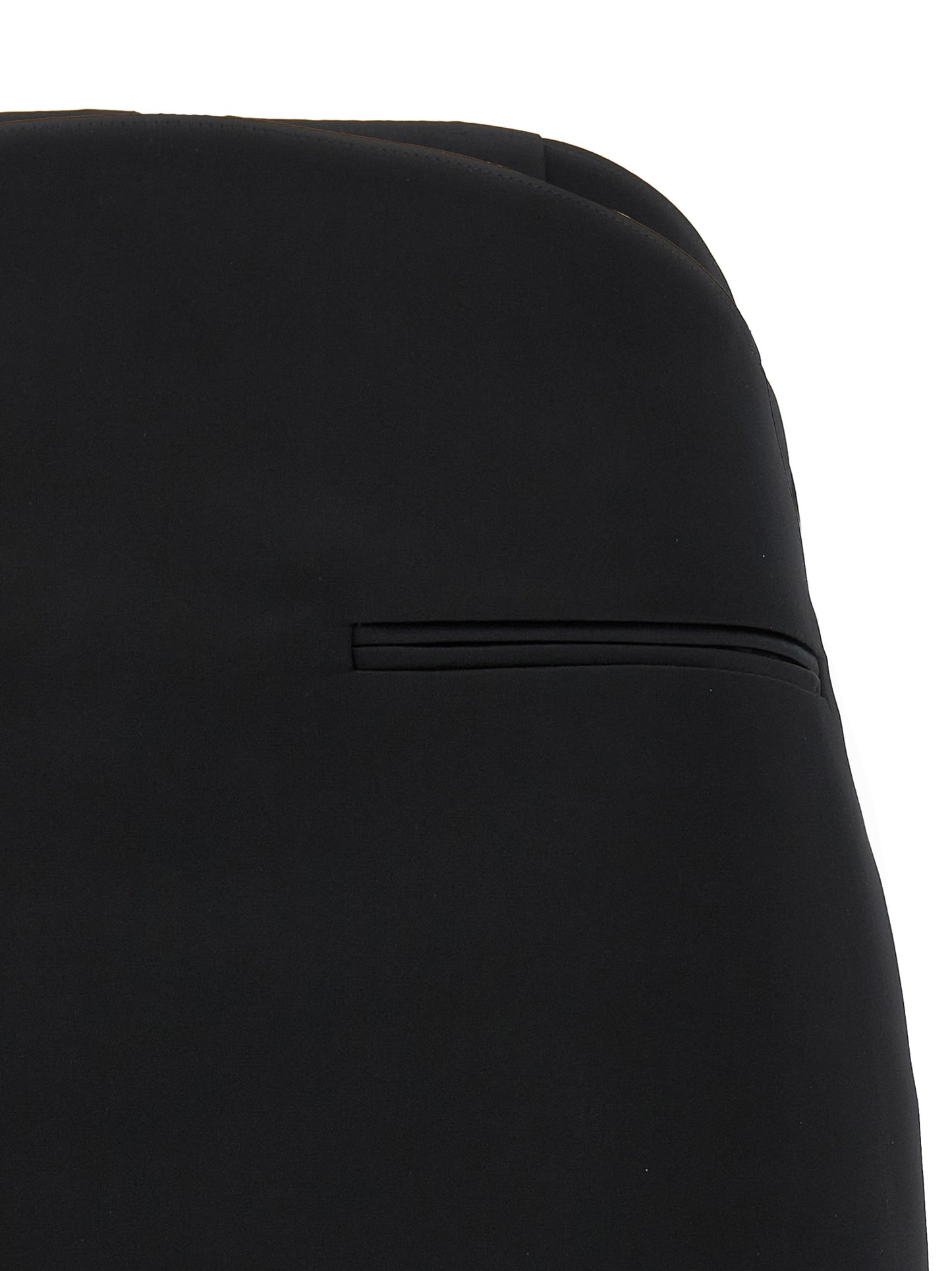 Courreges Circle Satin Skirt — Mini Black Skirt