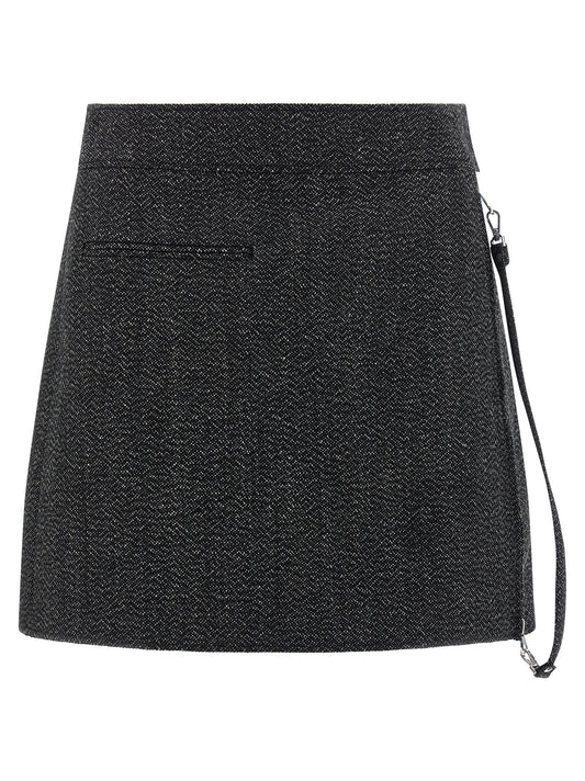 Courreges Zipped Caviar Mini Skirt
