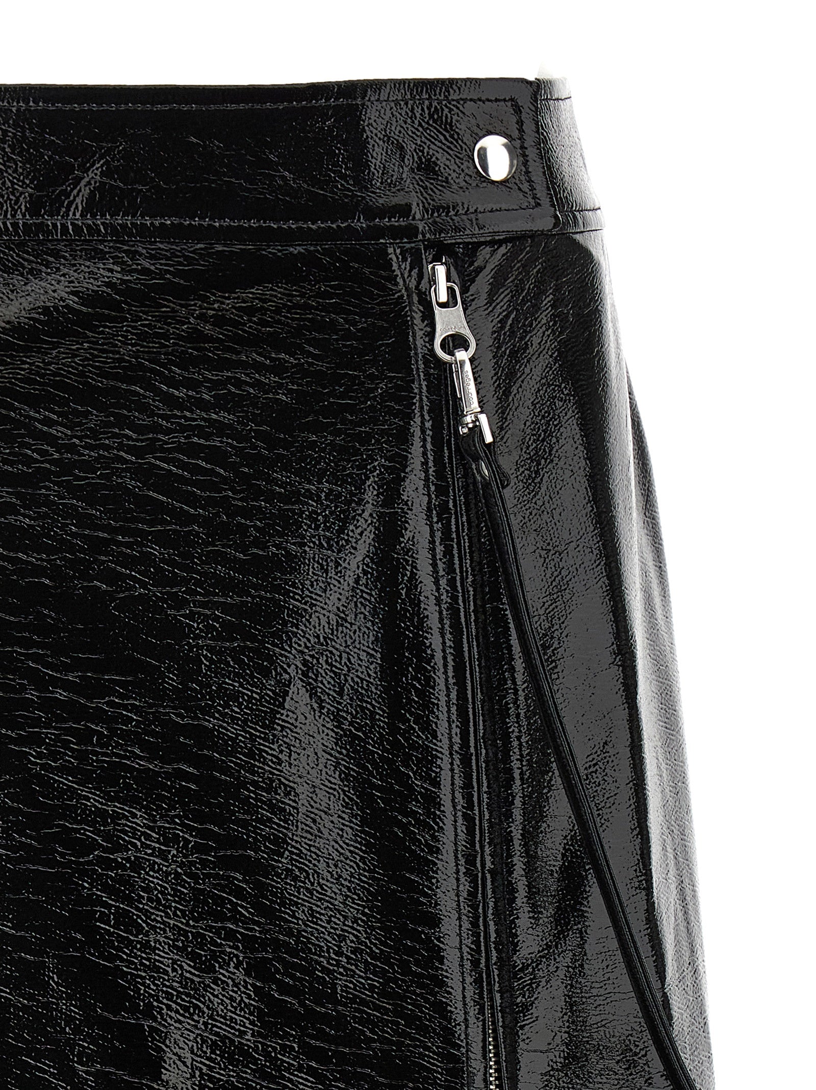 Courreges Zipped Vinyl Midi Skirt – Black, New Arrivals