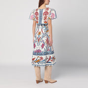 FARM Rio Midi linen dress with multi-coloured print