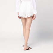 FARM Rio White linen shorts
