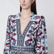 FARM Rio Light blue midi dress with floral print