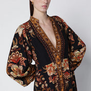 FARM Rio Black “Majestic Garden” long dress