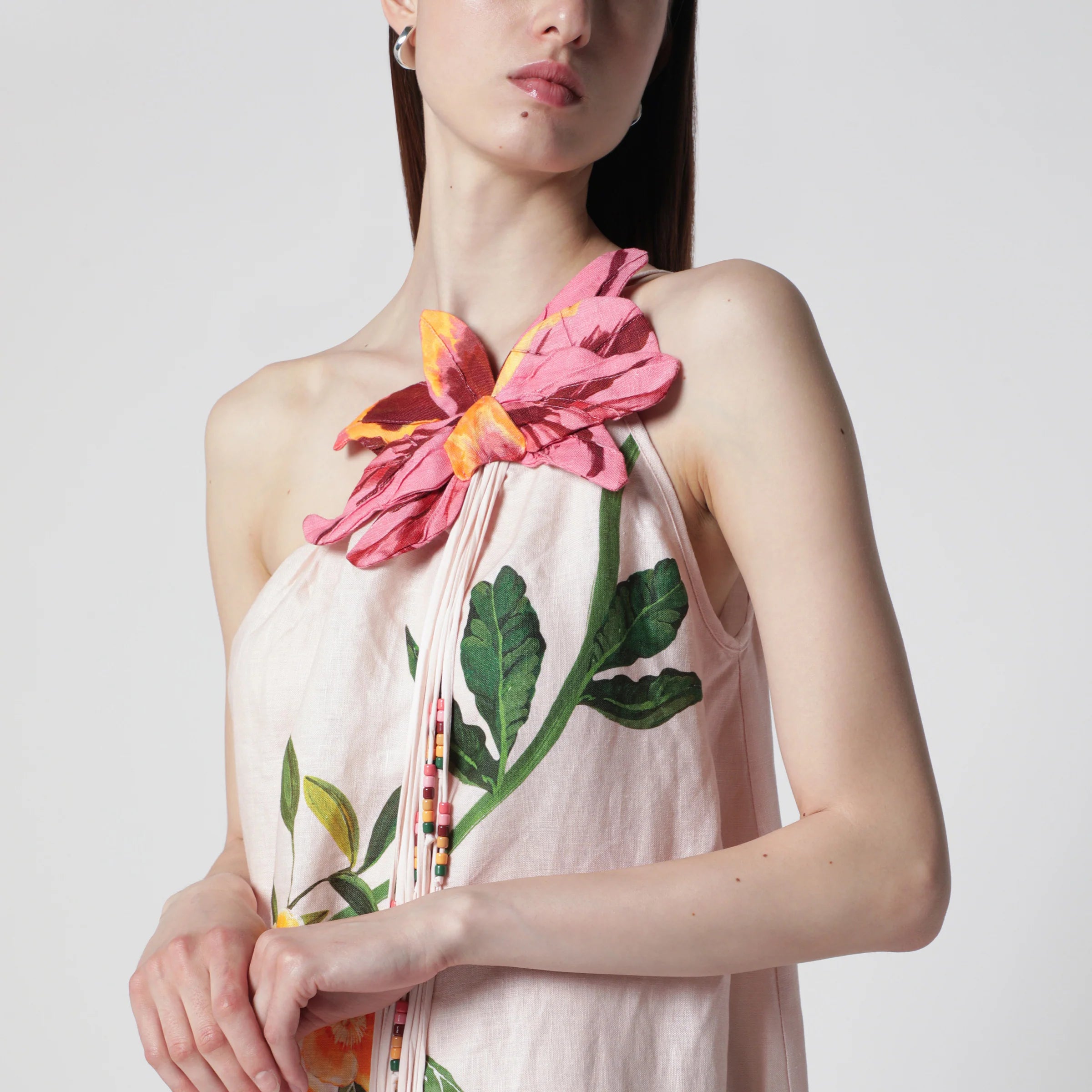 FARM Rio Garden Terrace floral-print linen maxi dress