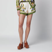 FARM Rio Sand Tropical Scarf linen-blend shorts