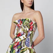 FARM Rio Sand Florart strapless cotton dress