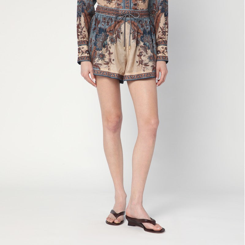 Zimmermann Ascension shorts in silk with floral print