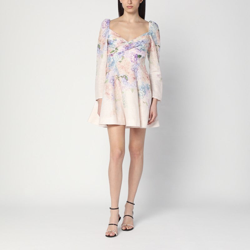 Zimmermann Dawning mini dress in linen floral print