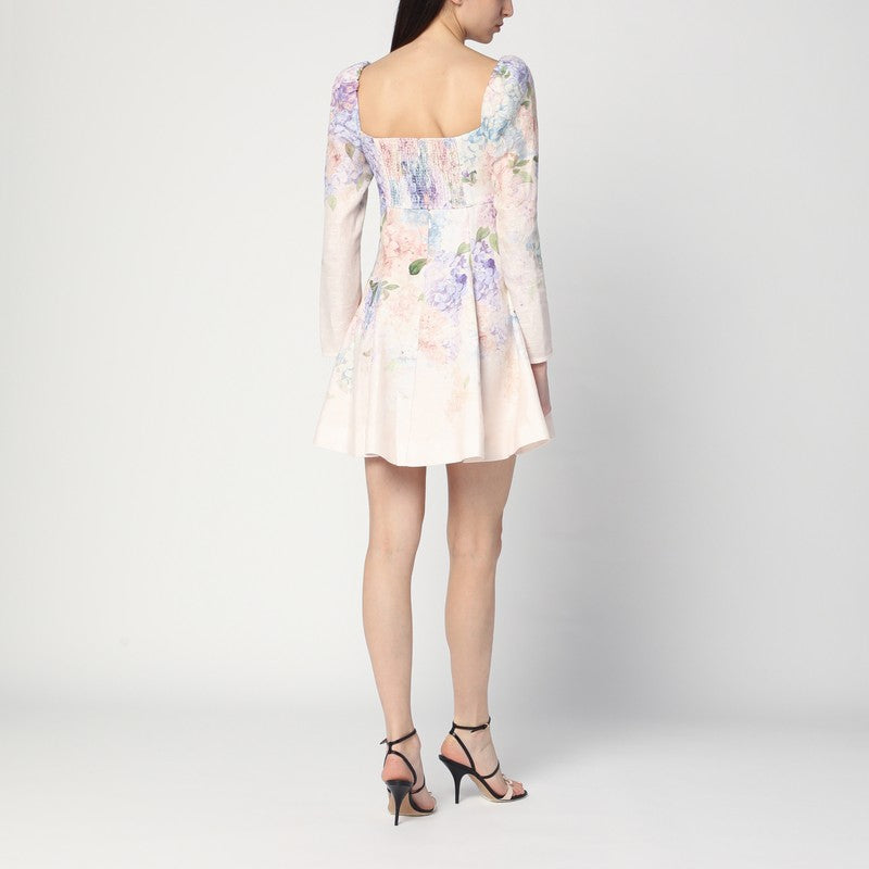 Zimmermann Dawning mini dress in linen floral print