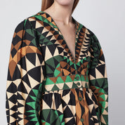 FARM Rio Green Heart Deco mini dress