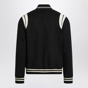 Saint Laurent Black/white wool bomber jacket